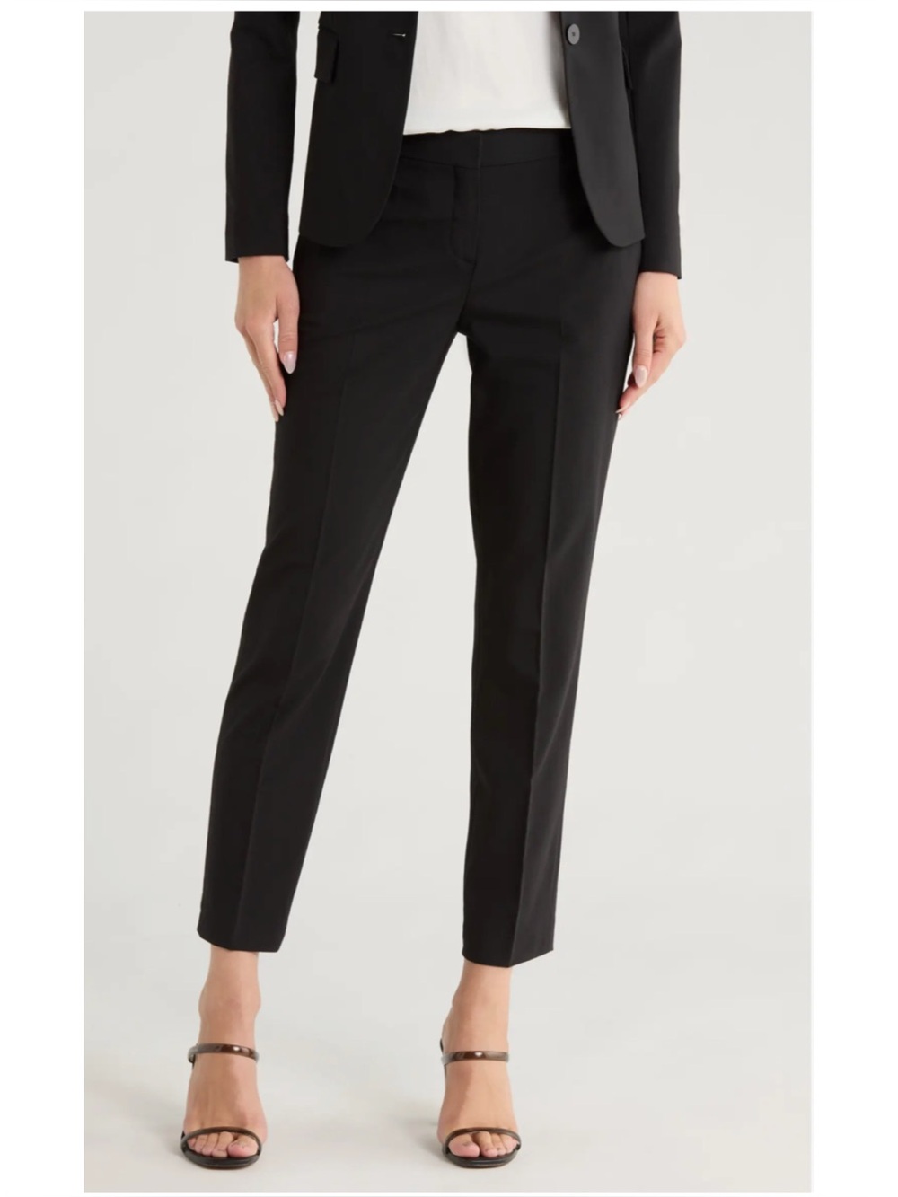 Theory Trestra Wool Taper Leg Pants in Black